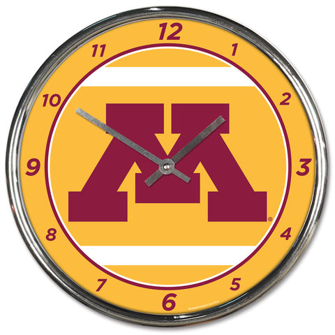 Minnesota Golden Gophers Clock Round Wall Style Chrome Periodic Restock-0
