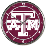 Texas A&M Aggies Round Chrome Wall Clock-0