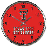 Texas Tech Red Raiders Clock Round Wall Style Chrome-0