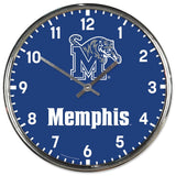 Memphis Tigers Clock Round Wall Style Chrome-0