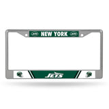 New York Jets License Plate Frame Chrome Printed Insert 2024-0