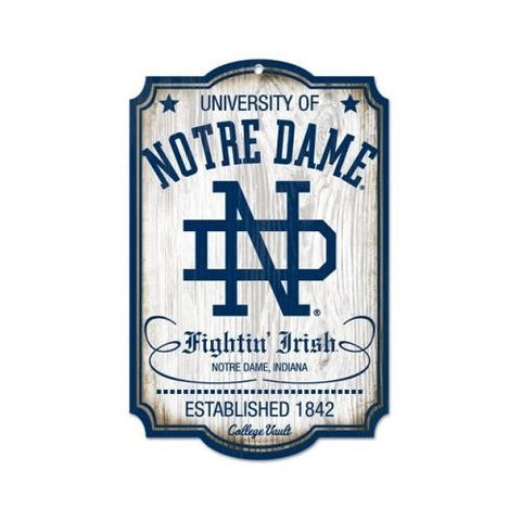 Notre Dame Fighting Irish Sign 11x17 Wood Vintage-0