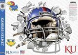 Kansas Jayhawks Decal Wallcrasher Smash Helmet 11 Inch-0