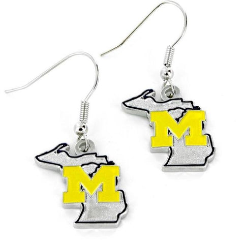 Michigan Wolverines Earrings State Design-0