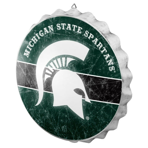 Michigan State Spartans Sign Bottle Cap Style Distressed-0