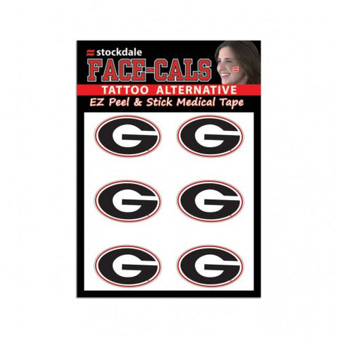 Georgia Bulldogs Tattoo Face Cals-0