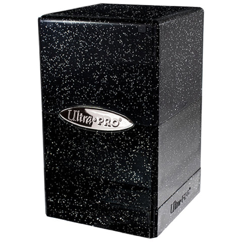 Satin Tower Deck Box - Glitter Black-0