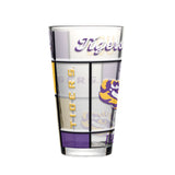 LSU Tigers Pint Glass 16oz Quilted Stained Boxed-0