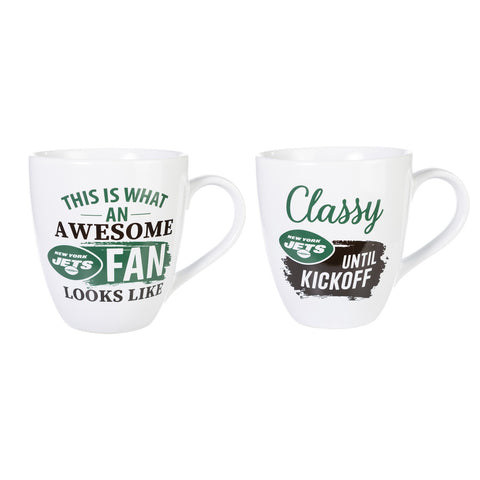 New York Jets Coffee Mug 17oz Ceramic 2 Piece Set with Gift Box-0