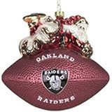 Oakland Raiders Ornament 5 1/2 Inch Peggy Abrams Glass Football-0