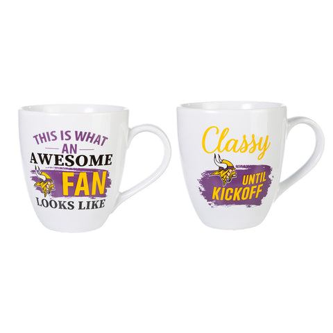 Minnesota Vikings Coffee Mug 17oz Ceramic 2 Piece Set with Gift Box-0