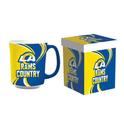 Los Angeles Rams Coffee Mug 14oz Ceramic with Matching Box-0