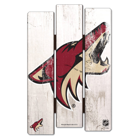 Arizona Coyotes Sign 11x17 Wood Fence Style White-0