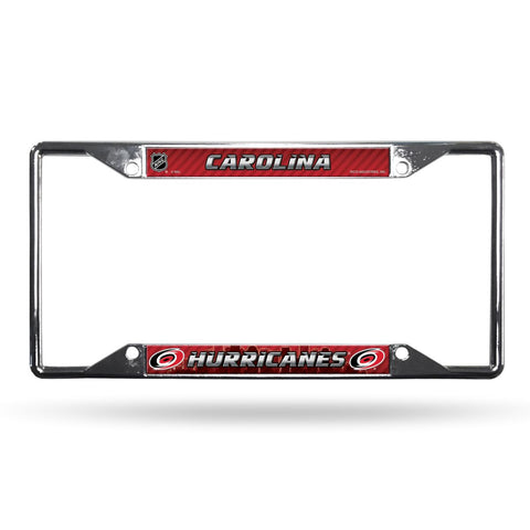 Carolina Hurricanes License Plate Frame Chrome EZ View Alternate-0