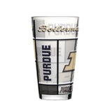 Purdue Boilermakers Pint Glass 16oz Quilted Stained Boxed-0