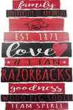 Arkansas Razorbacks Sign 11x17 Wood Family Word-0