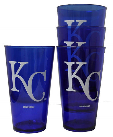 Kansas City Royals Glass Pint 16oz Plastic Clear 4 Pack-0