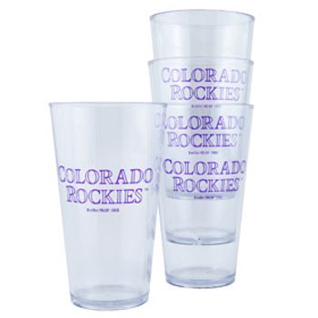 Colorado Rockies Glass Pint 16oz Plastic Clear 4 Pack-0