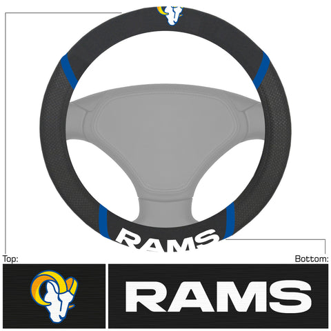 Los Angeles Rams Steering Wheel Cover Mesh/Stitched-0