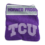 TCU Horned Frogs Blanket 60x80 Raschel Throw-0