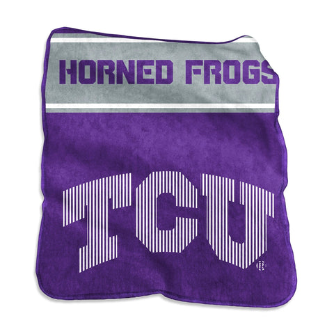 TCU Horned Frogs Blanket 60x80 Raschel Throw-0