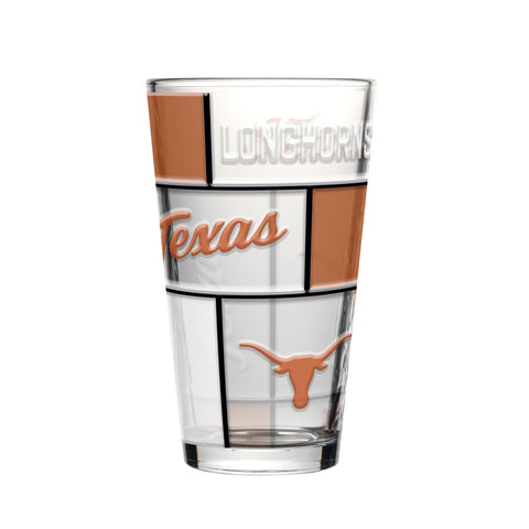 Texas Longhorns Pint Glass 16oz Quilted Stained Boxed-0