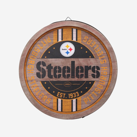 Pittsburgh Steelers Sign Wood Barrel Design-0