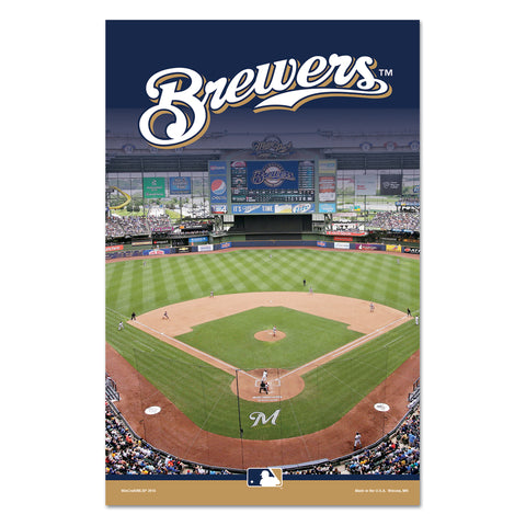 Milwaukee Brewers Sign 11x17 Wood Stadium-0