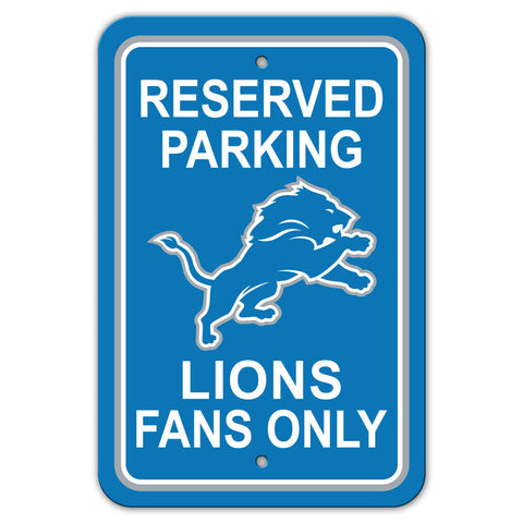 Detroit Lions Sign 12x18 Plastic Reserved Parking Style-0