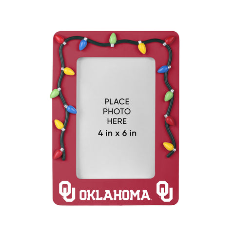 Oklahoma Sooners Picture Frame with Holiday Lights-0