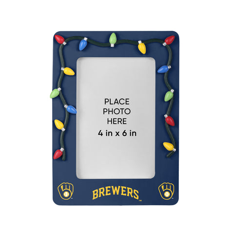 Milwaukee Brewers Picture Frame with Holiday Lights-0
