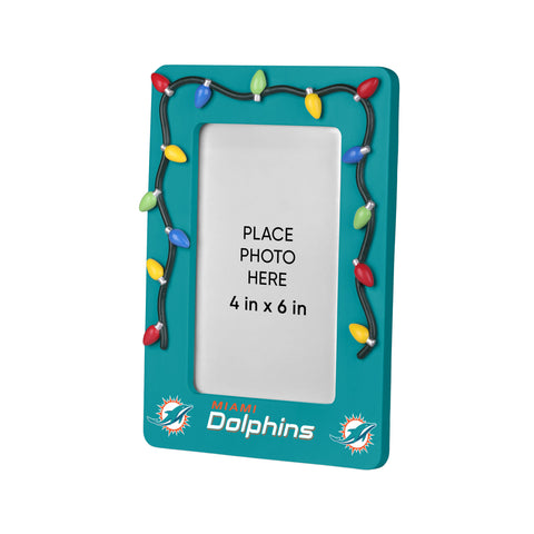 Miami Dolphins Picture Frame with Holiday Lights-0