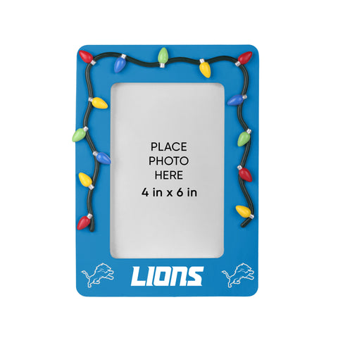 Detroit Lions Picture Frame with Holiday Lights-0