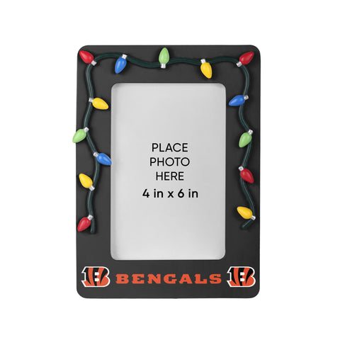 Cincinnati Bengals Picture Frame with Holiday Lights-0