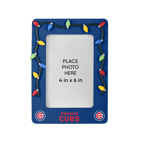 Chicago Cubs Picture Frame with Holiday Lights-0