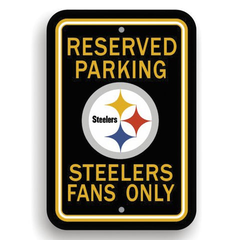 Pittsburgh Steelers Sign 12x18 Plastic Reserved Parking Style-0