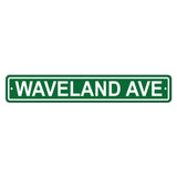 Chicago Cubs Sign 4x24 Plastic Street Style Waveland Avenue CO-0