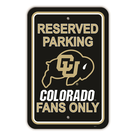 Colorado Buffaloes Sign 12x18 Plastic Reserved Parking Style CO-0