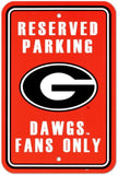 Georgia Bulldogs Sign 12x18 Plastic Reserved Parking Style CO-0