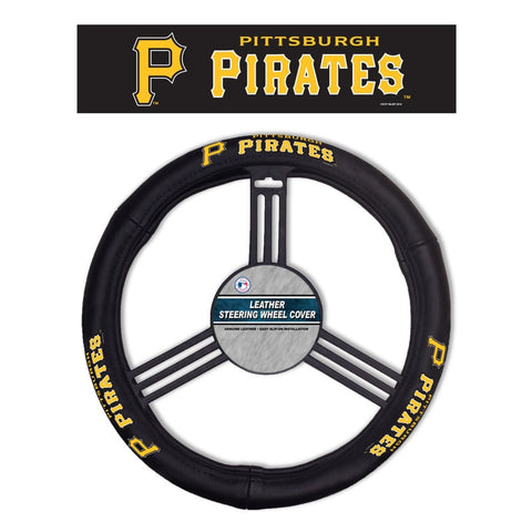 Pittsburgh Pirates Steering Wheel Cover Leather CO-0