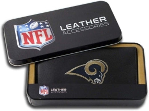 Los Angeles Rams Checkbook Cover Leather/Nylon Embossed St. Louis Throwback CO-0