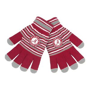 Alabama Crimson Tide Gloves Knit Stripe Acrylic-0