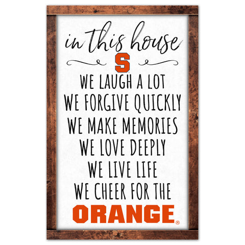 Syracuse Orange Sign 11x17 Wood In This House-0