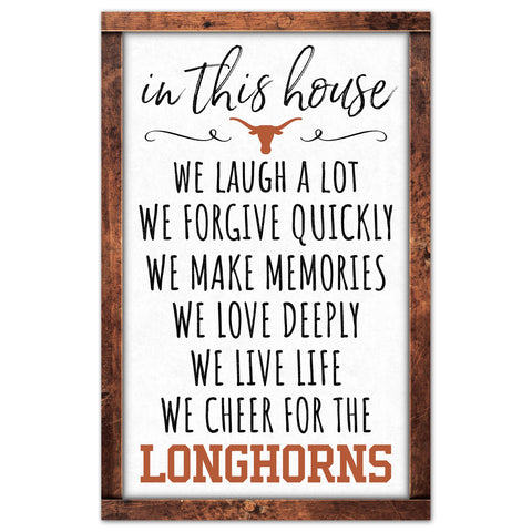 Texas Longhorns Sign 11x17 Wood In This House-0