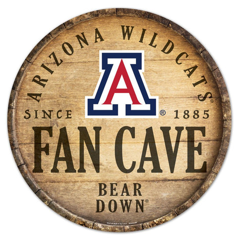 Arizona Wildcats Sign Wood 14 Inch Round Barrel Top Design - Special Order-0