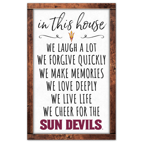 Arizona State Sun Devils Sign 11x17 Wood In This House-0