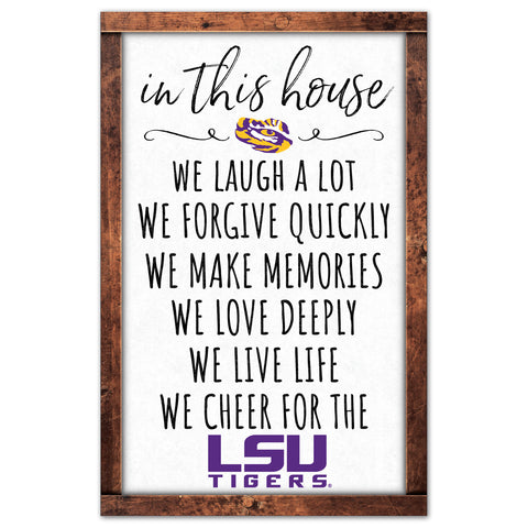 LSU Tigers Sign 11x17 Wood In This House-0