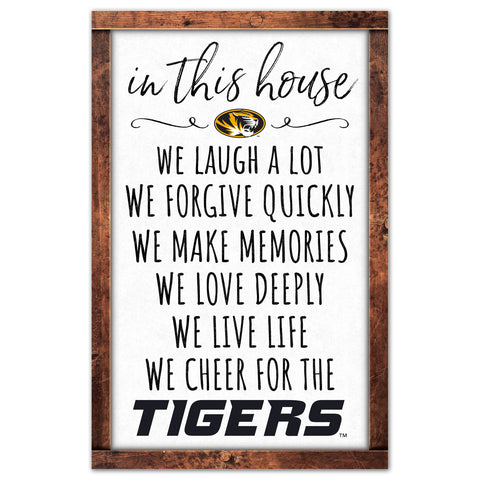 Missouri Tigers Sign 11x17 Wood In This House-0