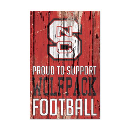 North Carolina State Wolfpack Sign 11x17 Wood Proud to Support Design-0