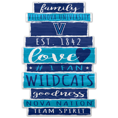 Villanova Wildcats Sign 11x17 Wood Family Word-0